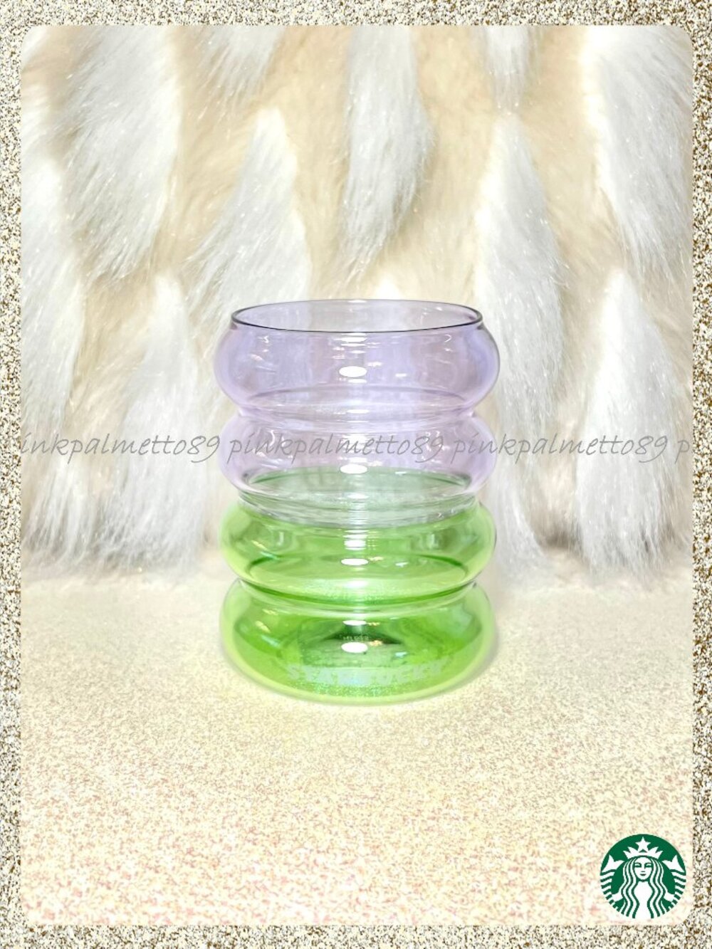 💚💜 NWT 2026 Spring Glass Ripple | Lavender Matcha | 12oz Two-Tone Glass